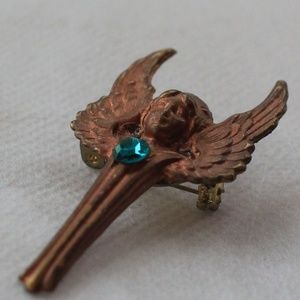 Brass Colored Angel Brooch